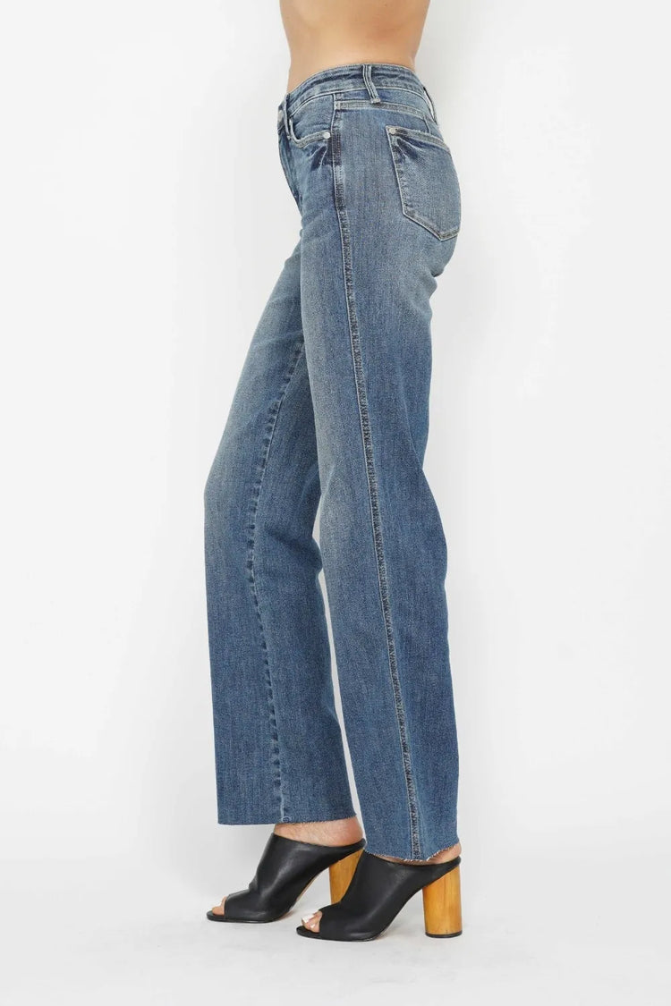 Judy Blue Full Size Tummy Control Straight Jeans Medium view 4 (bottom) - judy blue tummy jeans, judy b - shop at us.meeeshop