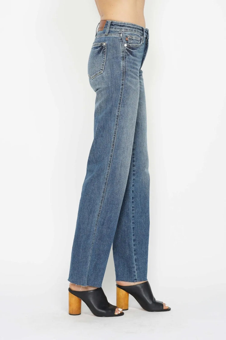 Judy Blue Full Size Tummy Control Straight Jeans Medium view 5 (bottom) - judy blue tummy jeans, judy b - shop at us.meeeshop