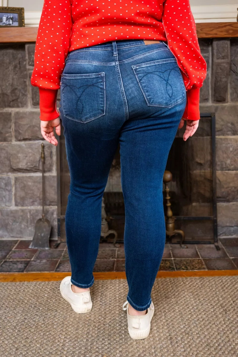 Judy Blue Full Size Washed Thermal Skinny Jeans plus Size DK view 15 (bottom) - judy blue jeans, judy b - shop at us.meeeshop