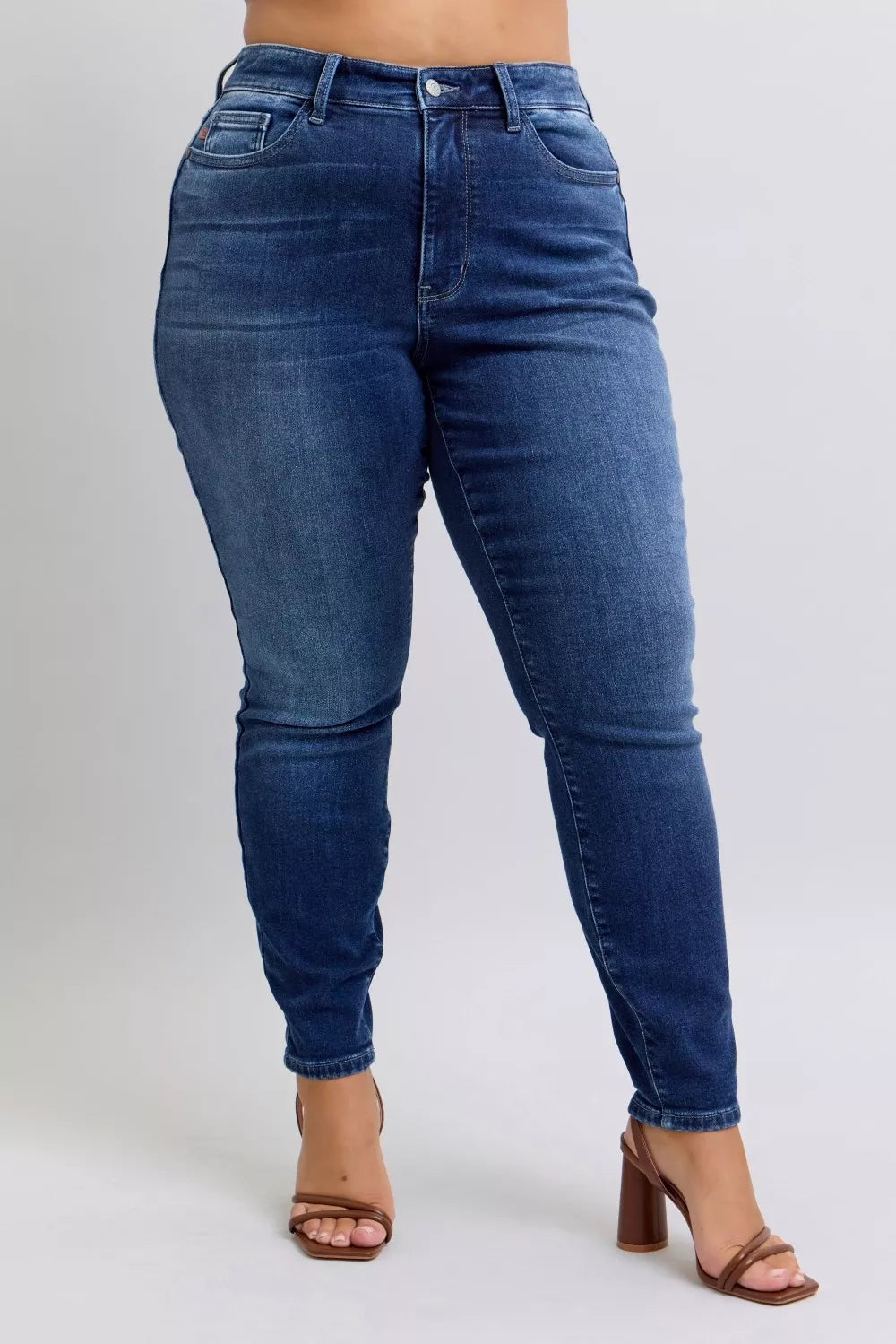Judy Blue Full Size Washed Thermal Skinny Jeans plus Size view 17 (bottom) - judy blue jeans, judy blue - shop at us.meeeshop
