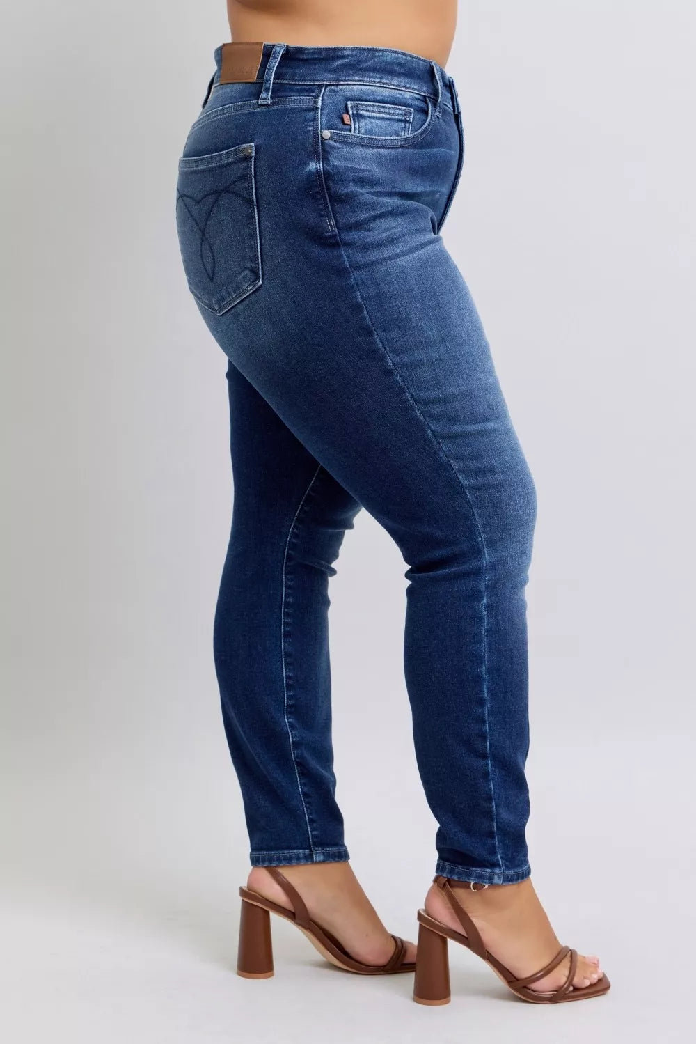 Judy Blue Full Size Washed Thermal Skinny Jeans plus Size view 18 (bottom) - judy blue jeans, judy blue - shop at us.meeeshop