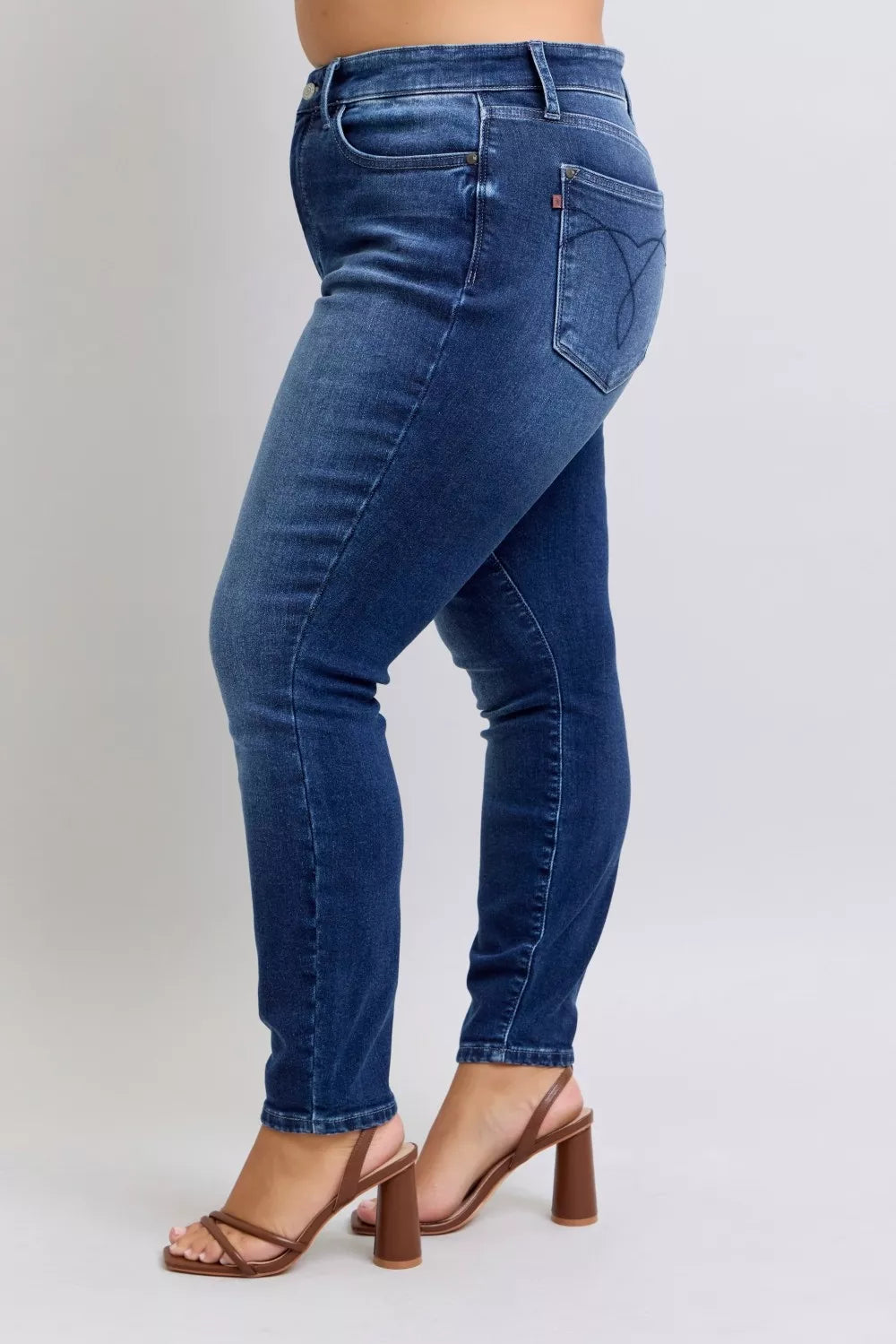 Judy Blue Full Size Washed Thermal Skinny Jeans plus Size view 19 (bottom) - judy blue jeans, judy blue - shop at us.meeeshop
