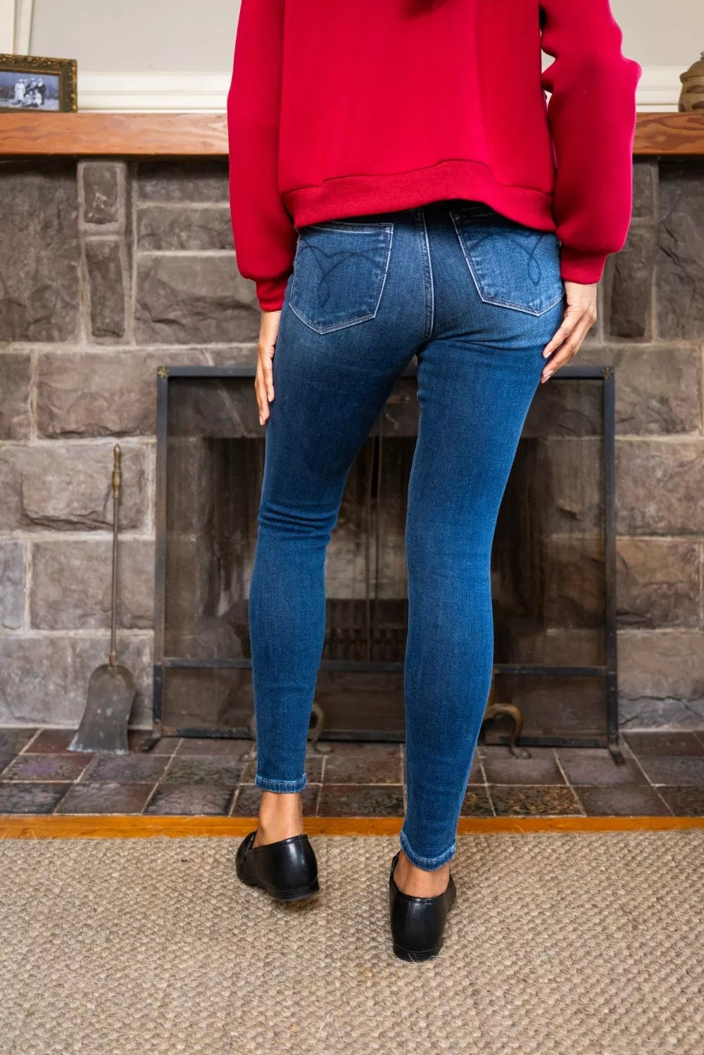 Judy Blue Full Size Washed Thermal Skinny Jeans plus Size DK view 6 (bottom) - judy blue jeans, judy bl - shop at us.meeeshop