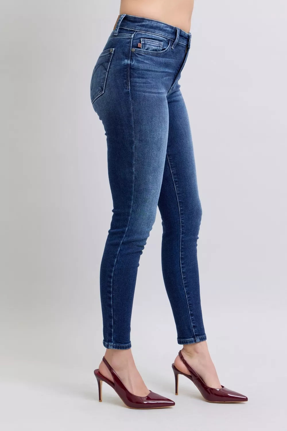 Judy Blue Full Size Washed Thermal Skinny Jeans plus Size DK view 8 (bottom) - judy blue jeans, judy bl - shop at us.meeeshop