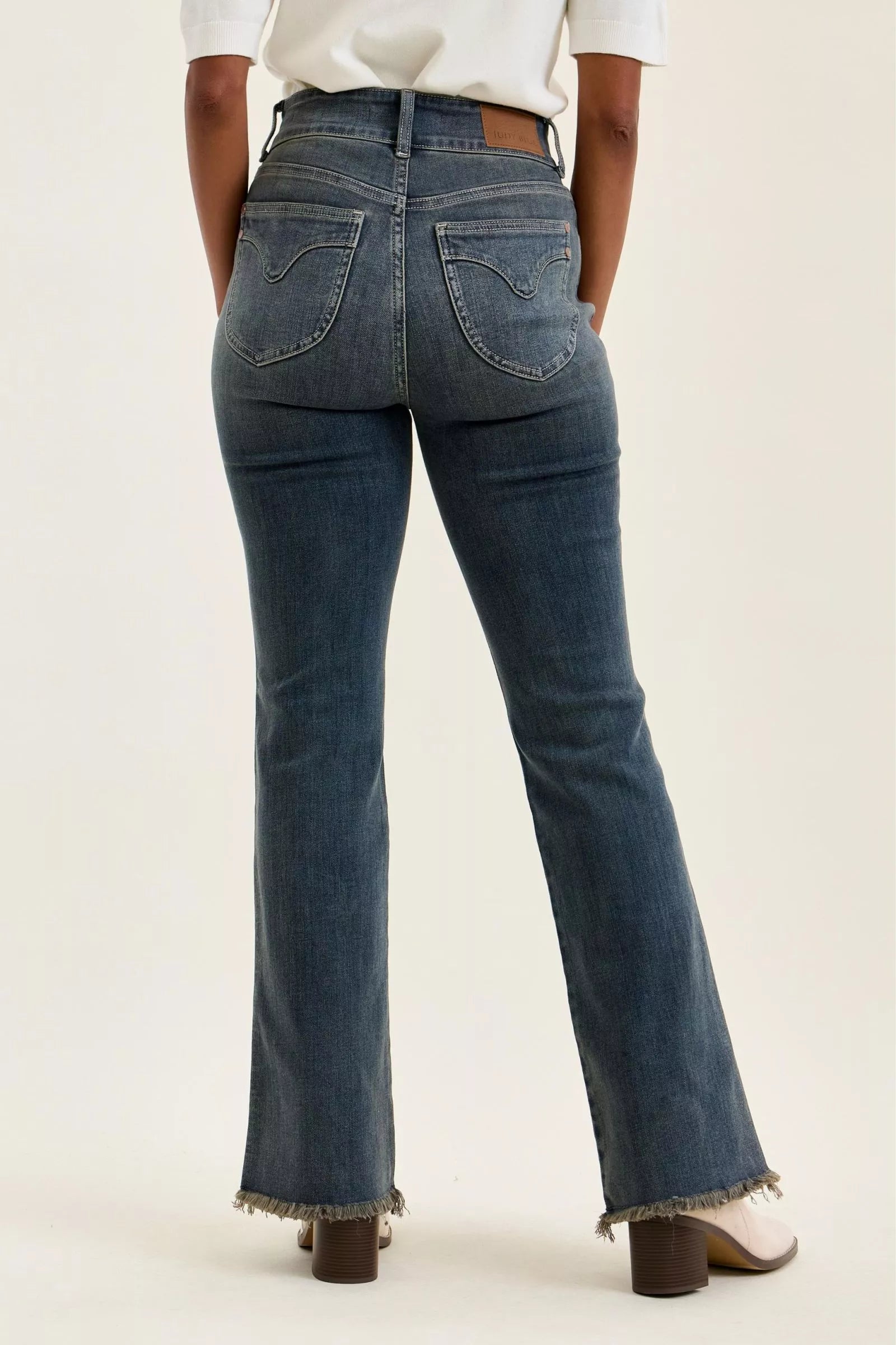 judy blue high Judy Blue High Waist Double Button Frayed Hem Jeans view 3 (bottom) - shop at us.meeeshop