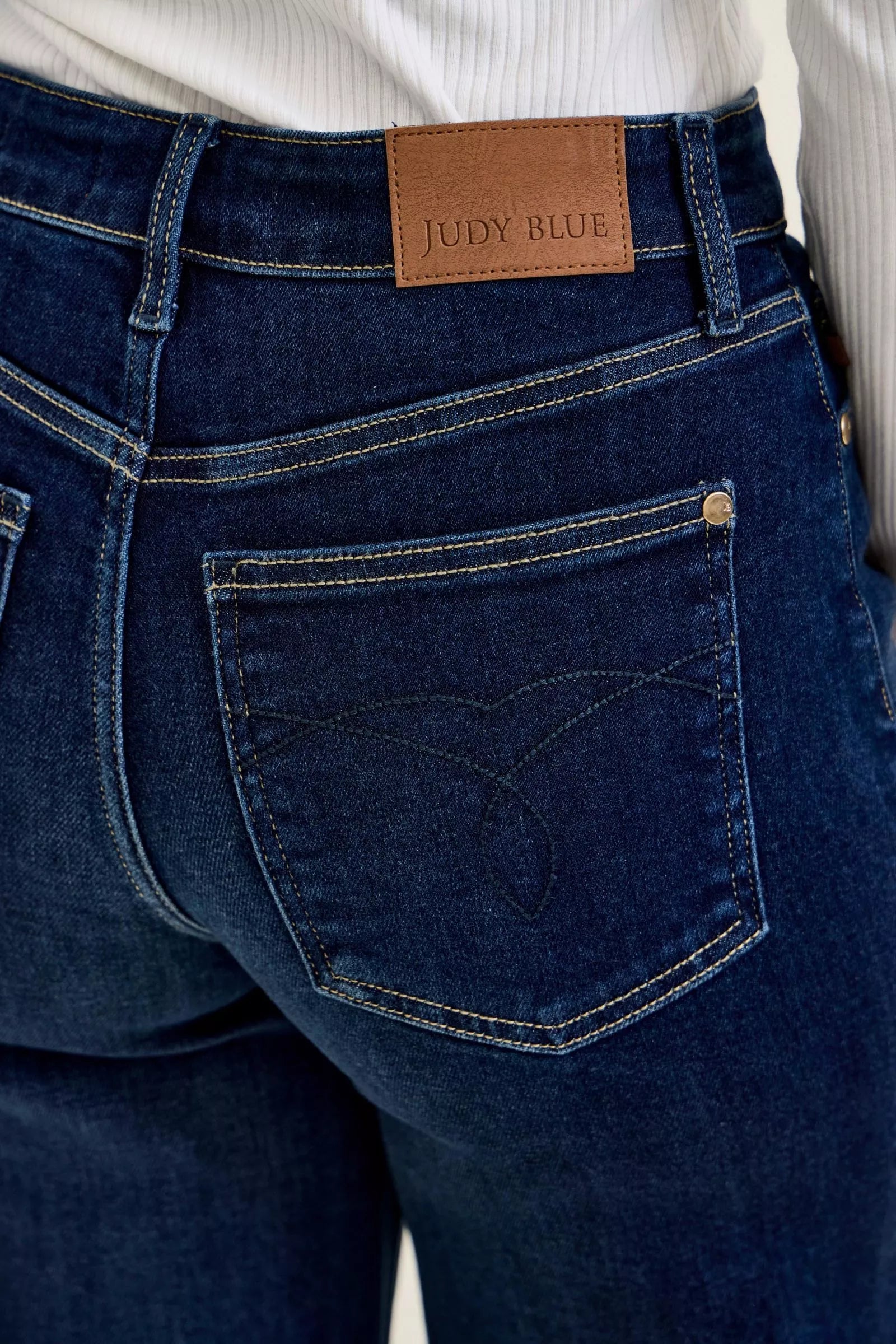 judy blue high Judy Blue High-waisted Wide-leg Dark Wash Jeans view 9 (bottom) - shop at us.meeeshop