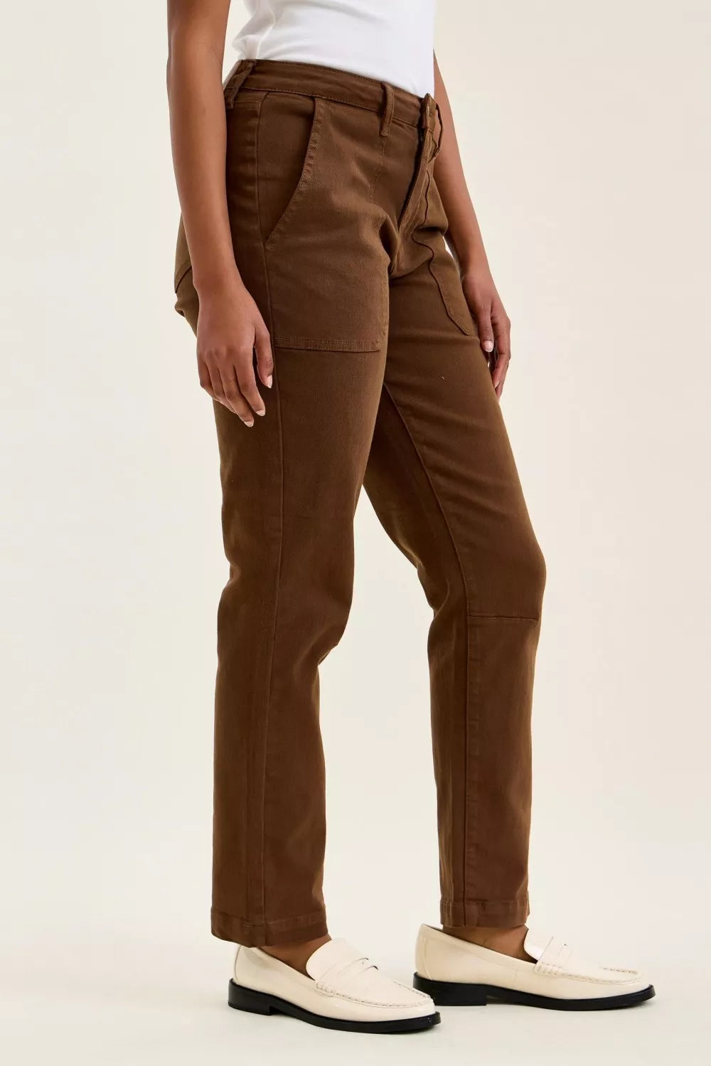 Judy Blue High Waist Aurora Weekender Jeans with Knee Darts C Mahogany MAHOGANY view 2 (bottom) - shop at us.meeeshop