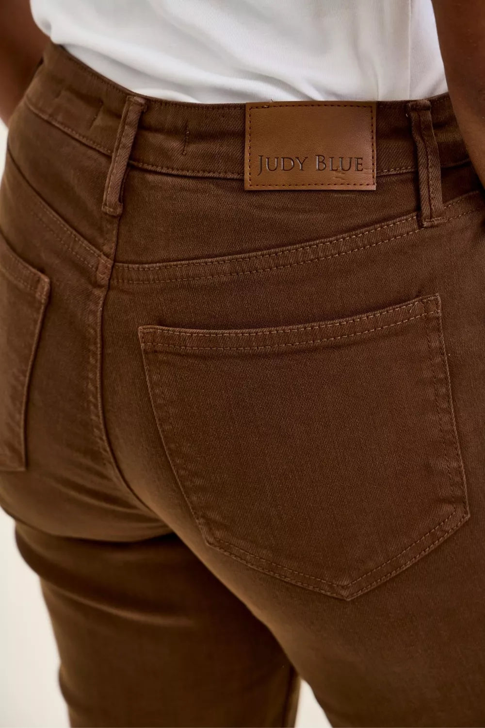 Judy Blue High Waist Aurora Weekender Jeans with Knee Darts C Mahogany MAHOGANY view 5 (bottom) - shop at us.meeeshop