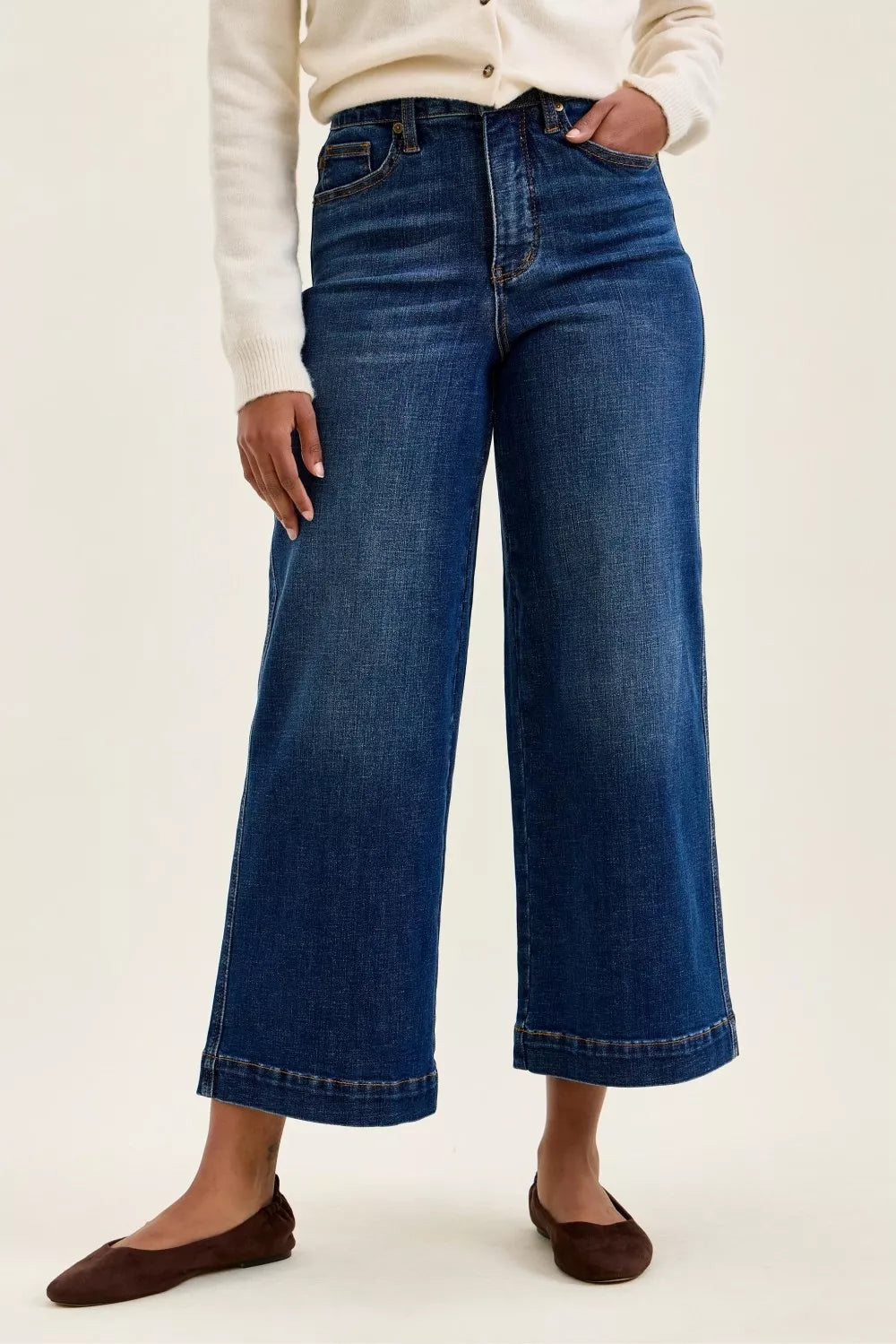 Judy Blue High Waist T.c. Claudia Ankle Wide Jeans DK (bottom) - judy jeans, judy wide jeans, judy blue - shop at us.meeeshop