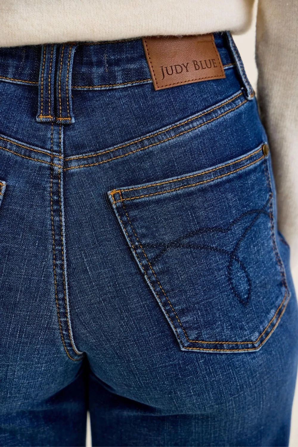 Judy Blue High Waist T.c. Claudia Ankle Wide Jeans DK view 4 (bottom) - judy jeans, judy wide jeans, ju - shop at us.meeeshop