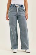 judy blue hight Judy Blue Hight Waist Wilhelmina Baggy Jeans with Md Aged Stone Blue Wash MD (bottom) - shop at us.meeeshop