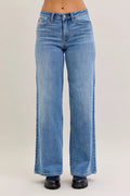 Judy Blue Mid Rise Retro Wide Leg Jeans MD (bottom) - judy jeans, judy leg jeans, judy blue mid jeans - shop at us.meeeshop