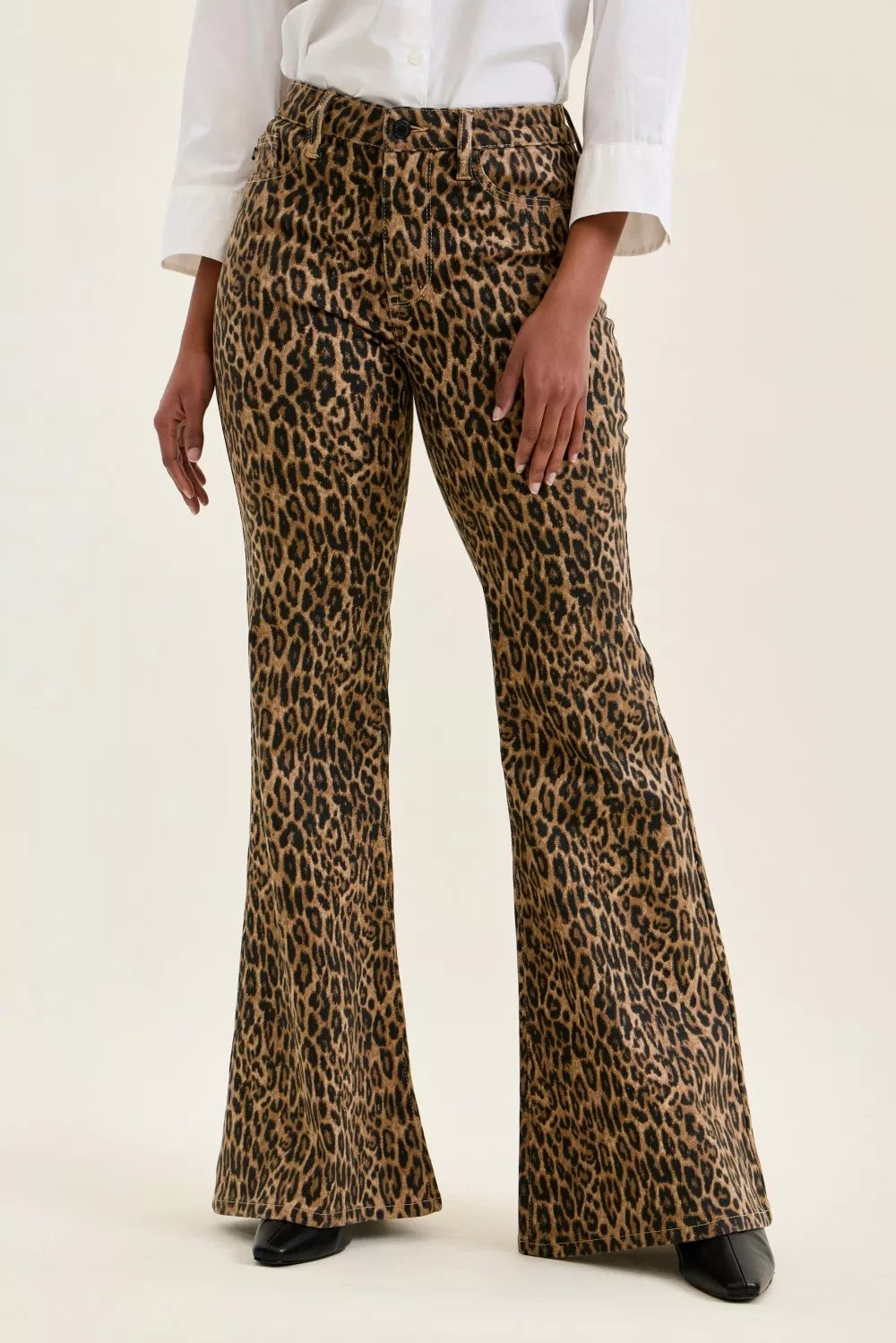 Judy Blue Mr Jaqueline Flare Print Leopard Jeans PRINT (bottom) - judy jeans, judy leopard jeans, judy  - shop at us.meeeshop