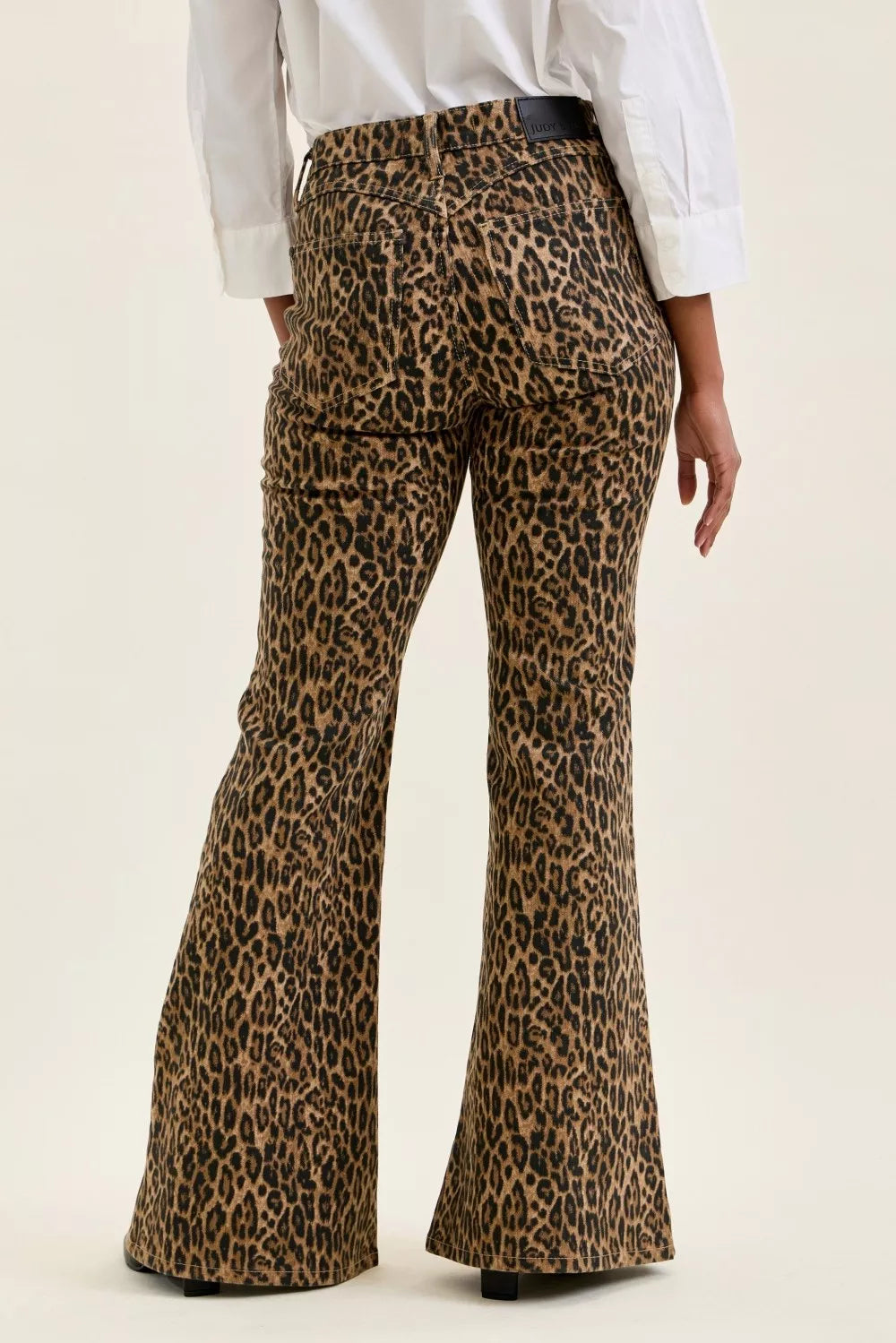 Judy Blue Mr Jaqueline Flare Print Leopard Jeans PRINT view 4 (bottom) - judy jeans, judy leopard jeans - shop at us.meeeshop