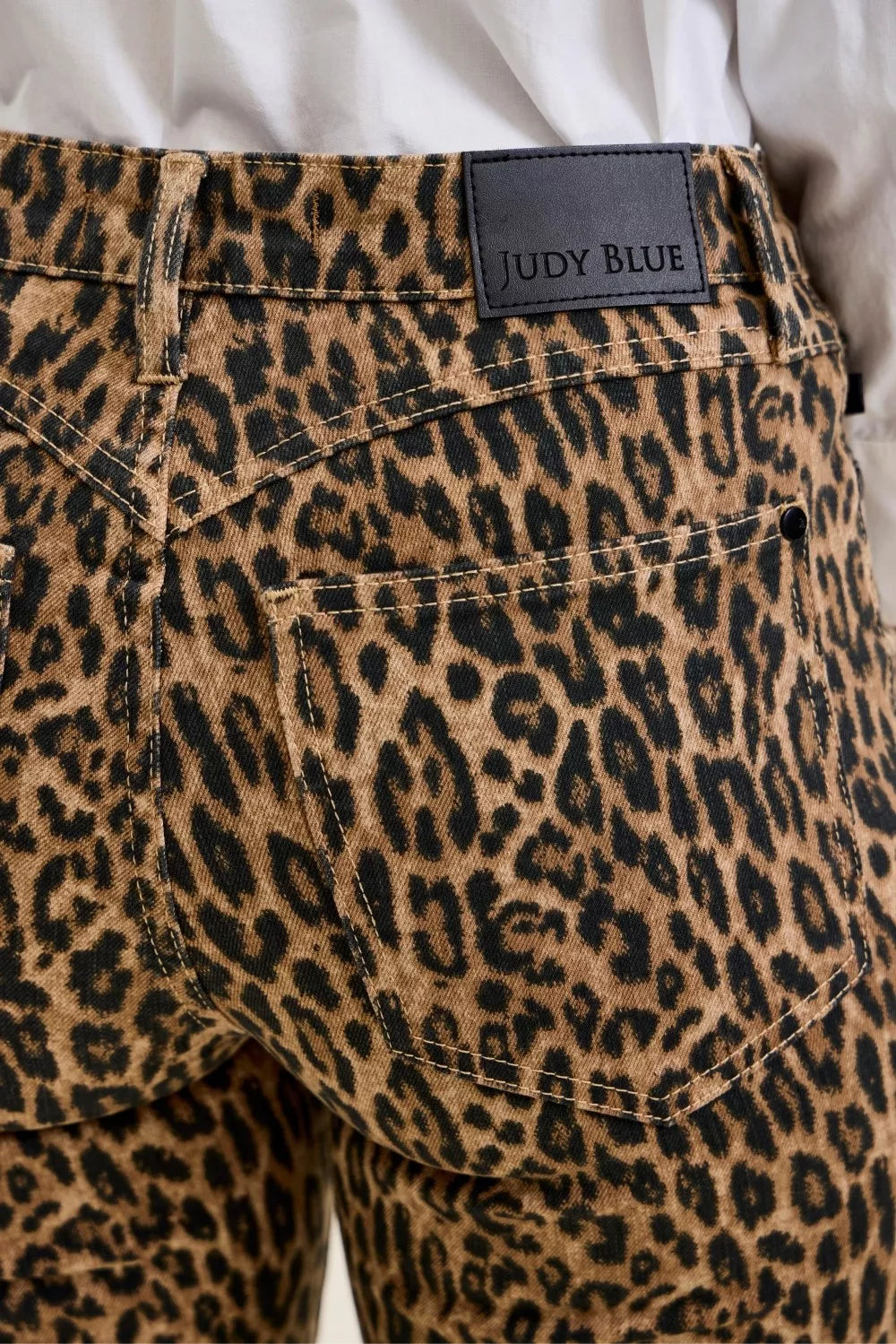 Judy Blue Mr Jaqueline Flare Print Leopard Jeans PRINT view 5 (bottom) - judy jeans, judy leopard jeans - shop at us.meeeshop