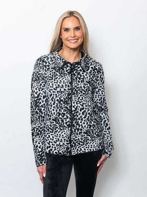 Jungle Jacquard Full Zip Top Jungle (top) - zip top, full zip top - shop at us.meeeshop