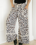 Kahlani Leopard Drawstring Wide Leg Cropped Pants Khaki (bottom) - cropped pants, leg cropped pants - shop at us.meeeshop