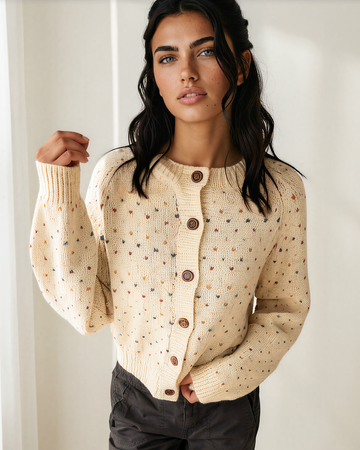Kaia Button Front Cardigan Top in S - Top Cardigan