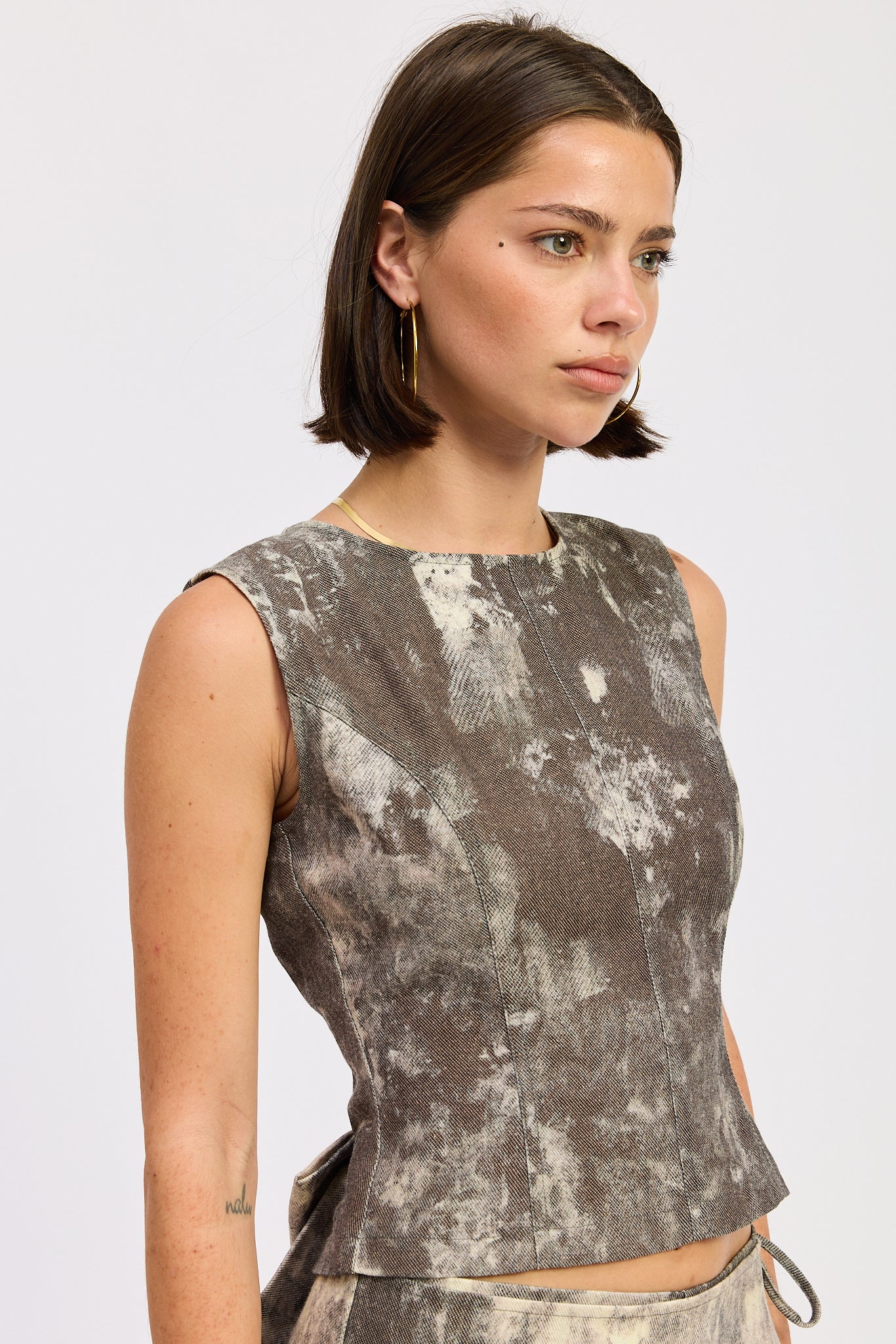 Kalani Top in Washed Denim view 2 - Kalani Top Crochet