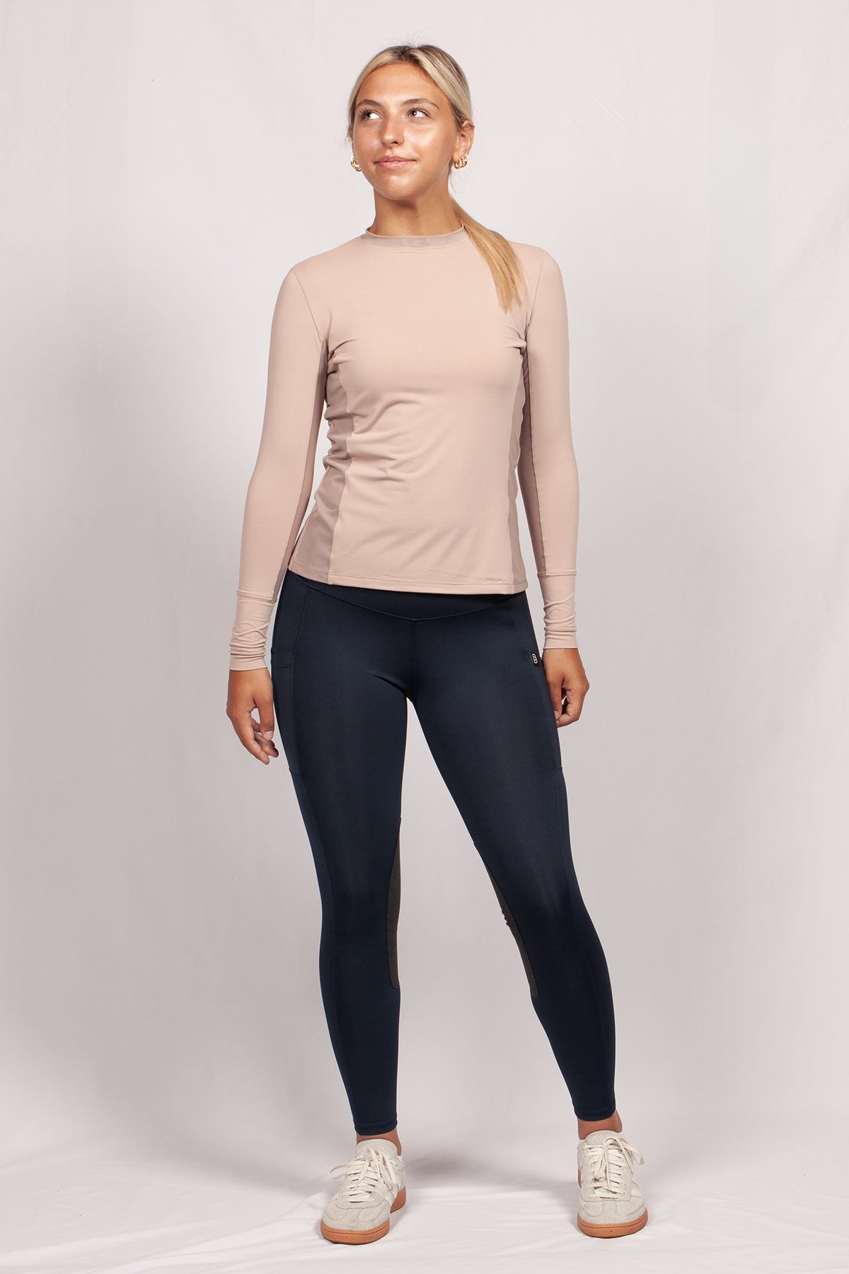Kate Riding Tights in White/Tan view 12 (bottom)