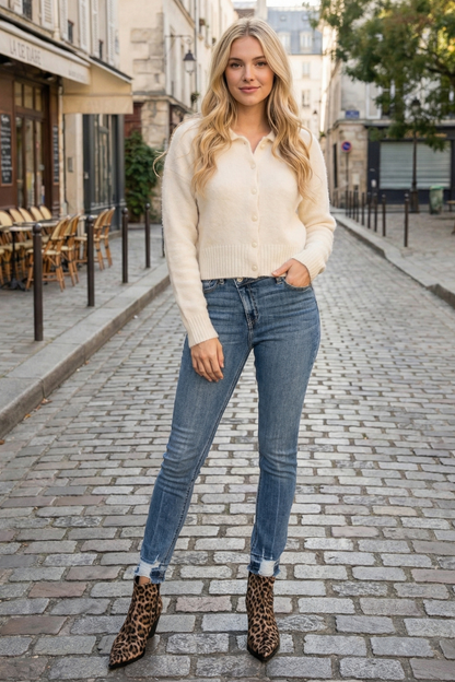 Katherine High Rise Crossover Skinny Jeans in 1 (24) - High-Waisted (bottom)