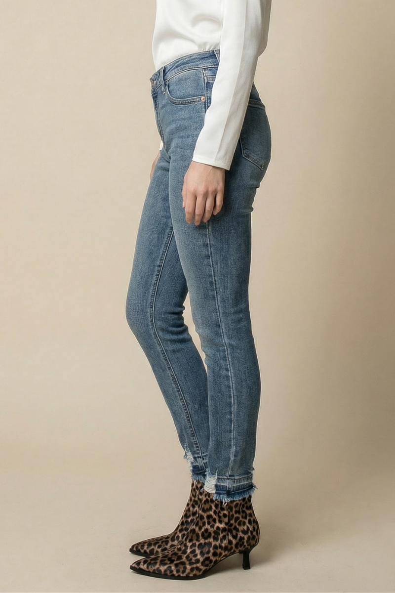 Katherine High Rise Crossover Skinny Jeans in 5 (26) view 3 - High-Waisted (bottom)