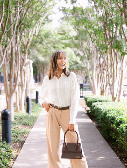 Kathryn Button-up, Beige Stripes view 11 (top)