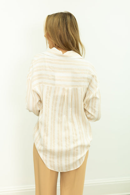 Kathryn Button-up, Beige Stripes view 9 (top)