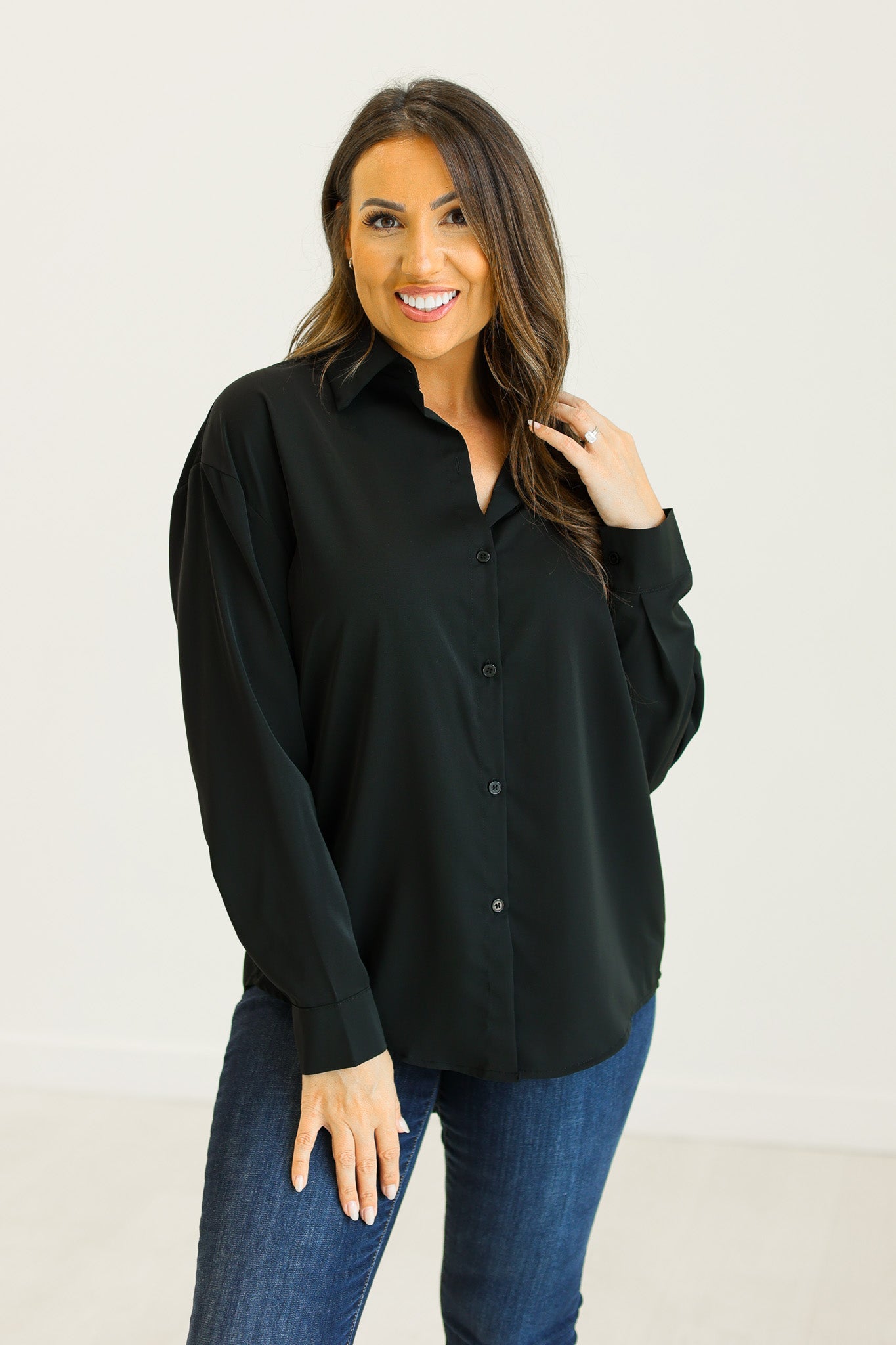 Kathryn Button-up, Black view 10 - Button Black (top)