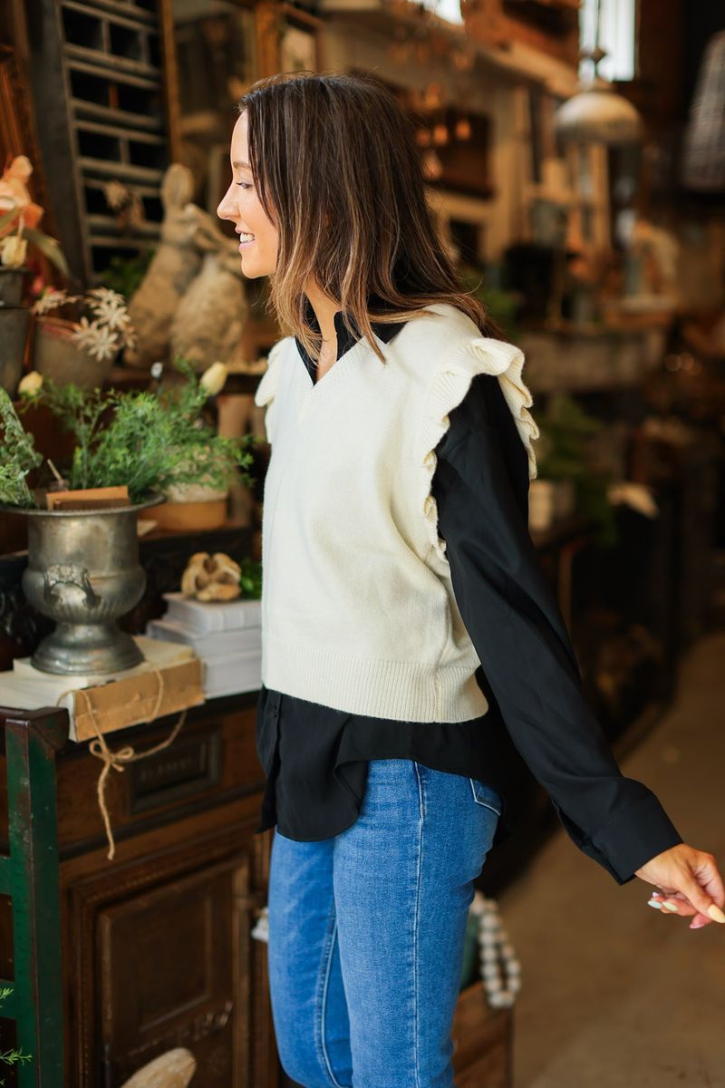 Kathryn Button-up, Black view 13 - Button Black (top)