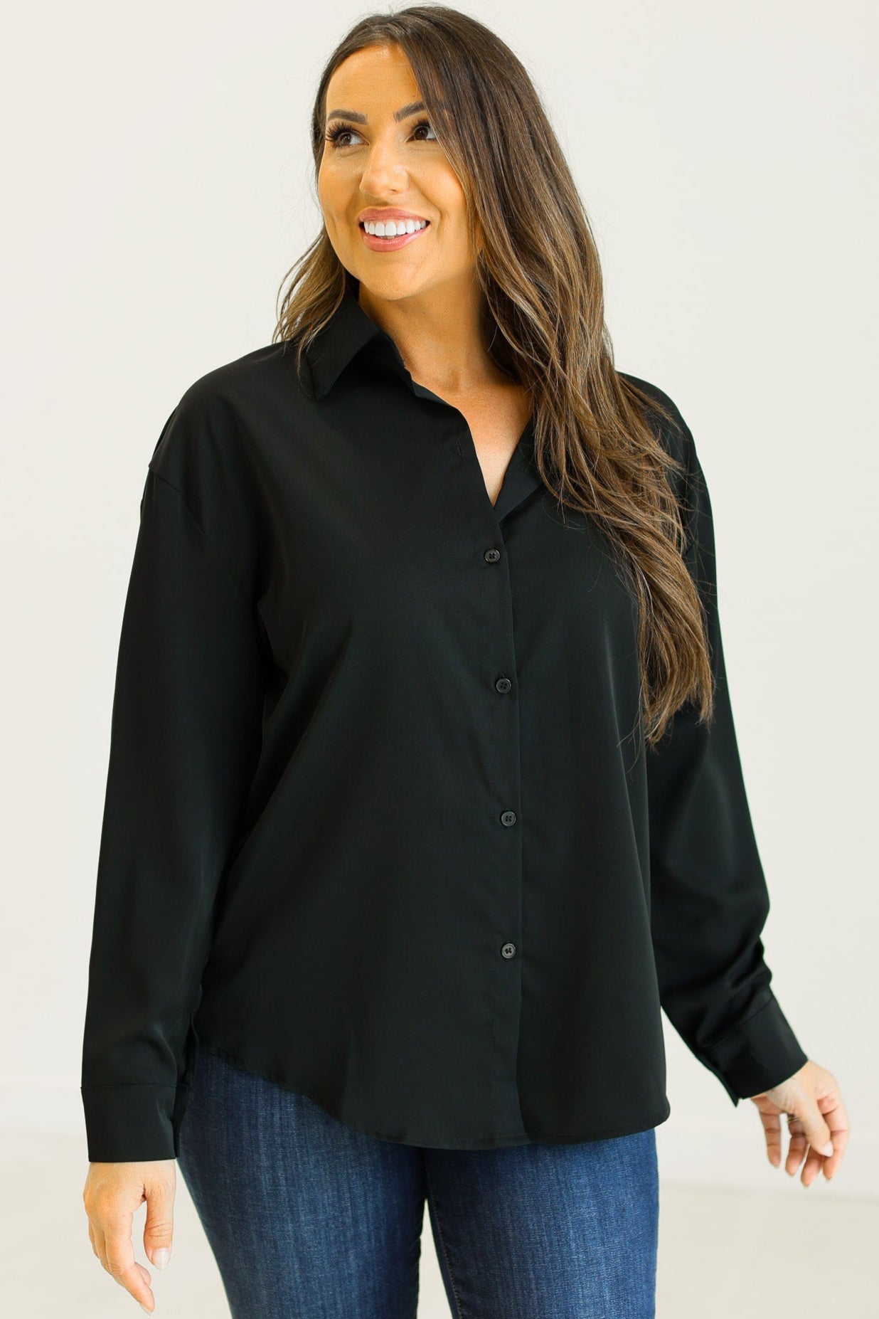Kathryn Button-up, Black view 9 - Button Black (top)