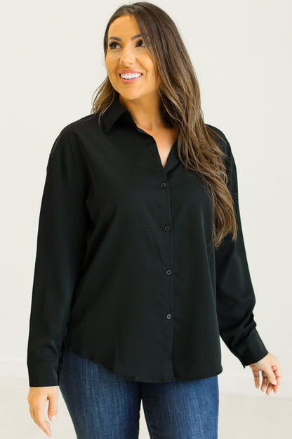 Kathryn Button-up, Black view 9 - Button Black (top)