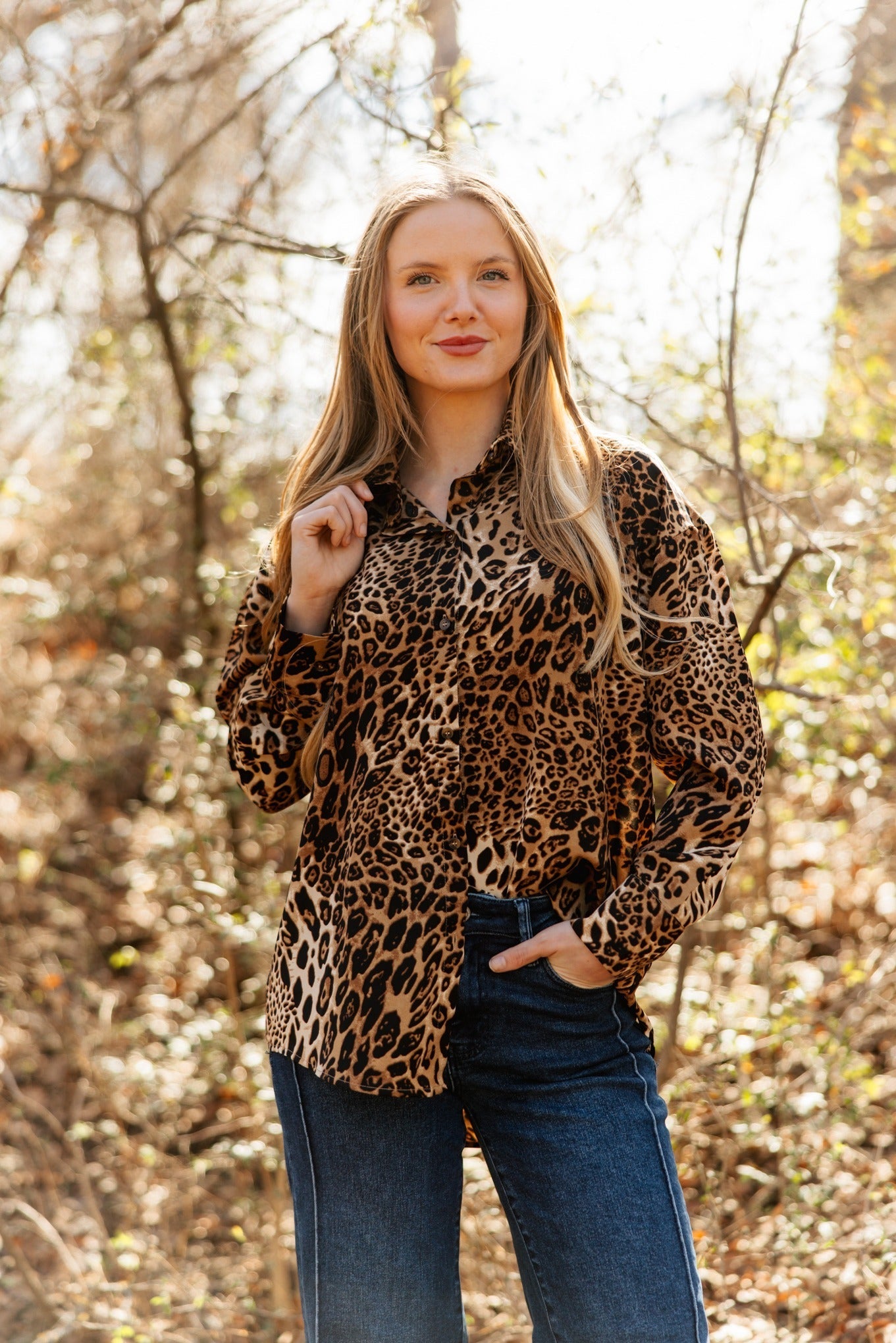 Kathryn Button-up, Leopard in Leopard - Button Leopard (top)