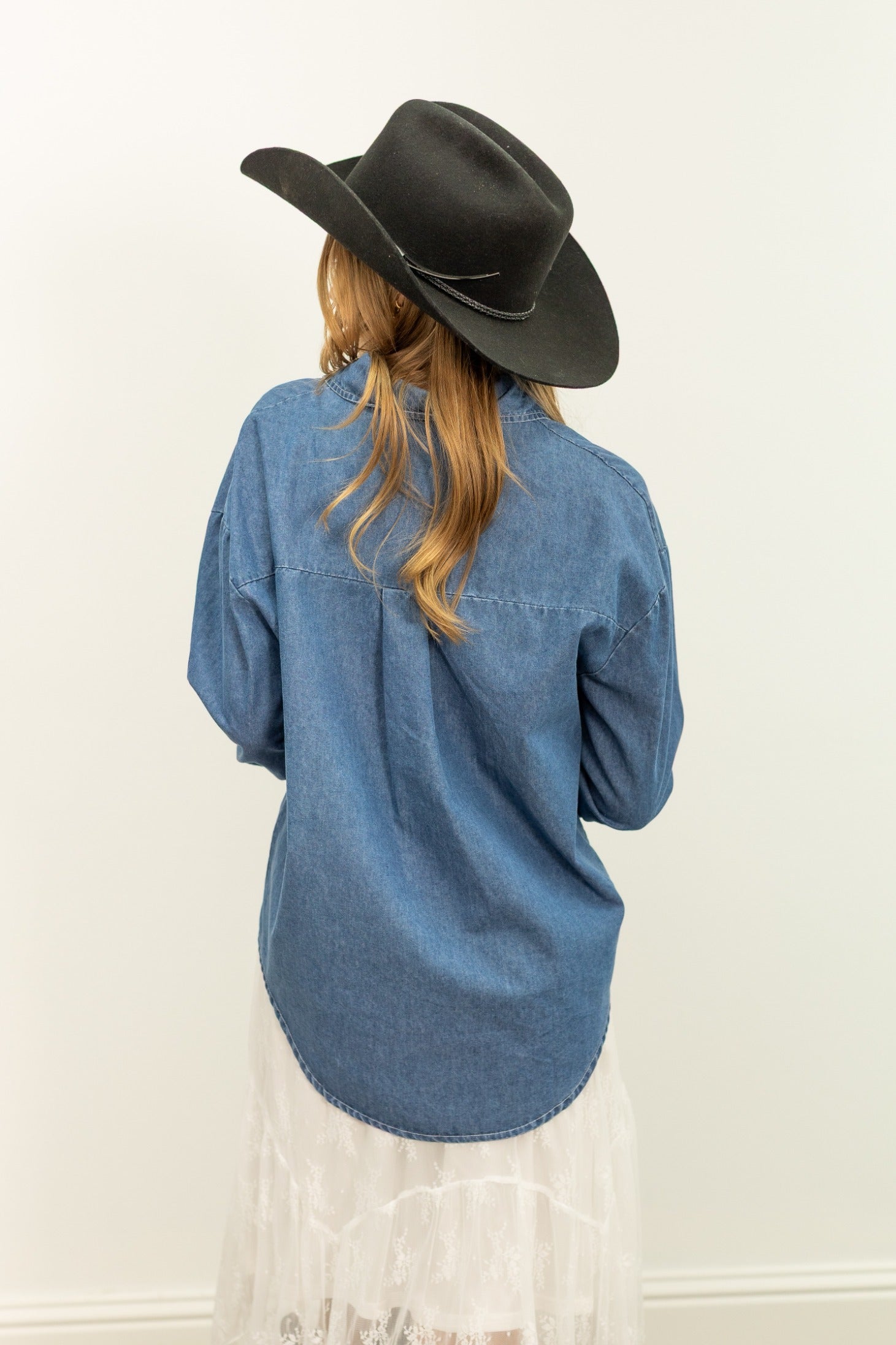 Kathryn Classic Button-up, Chambray view 8 - Button Chambray (top)