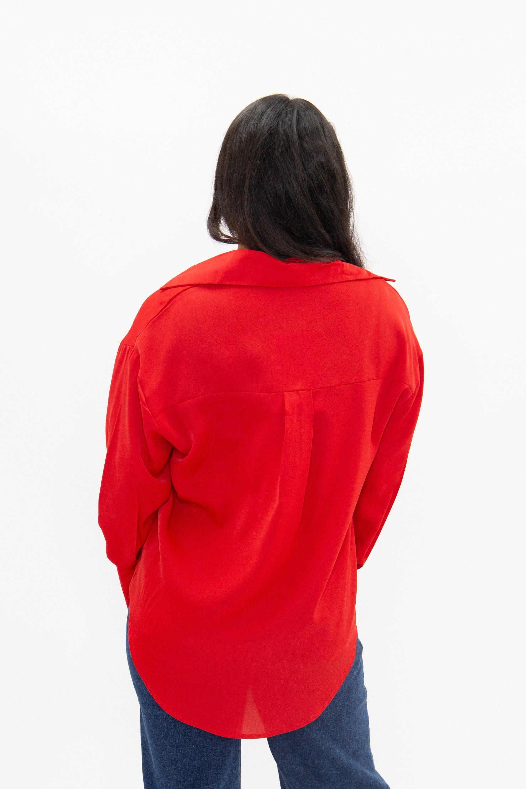 Kathryn Classic Button-up, Dark Red in Red view 5 - Catherine Classic Reddit (top)