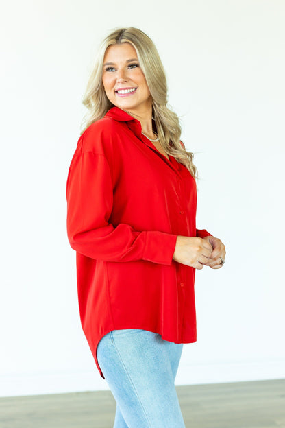 Kathryn Classic Button-up, Dark Red view 13 - Catherine Classic Reddit (top)