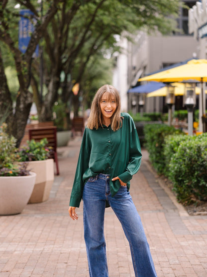 Kathryn Classic Button-up, Forest Green view 10 (top)