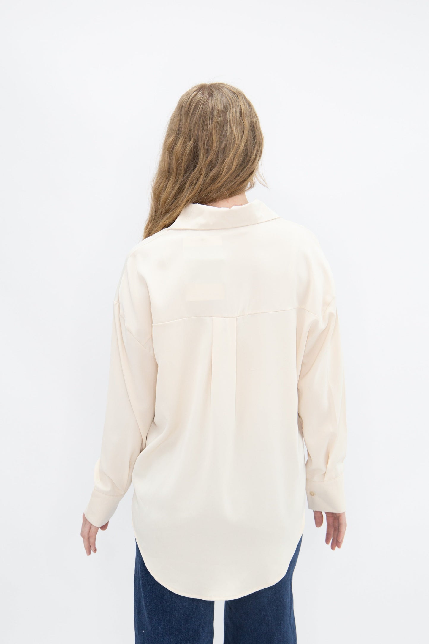 Kathryn Classic Button-up, Ivory in Ivory view 7 - Button Ivory (top)