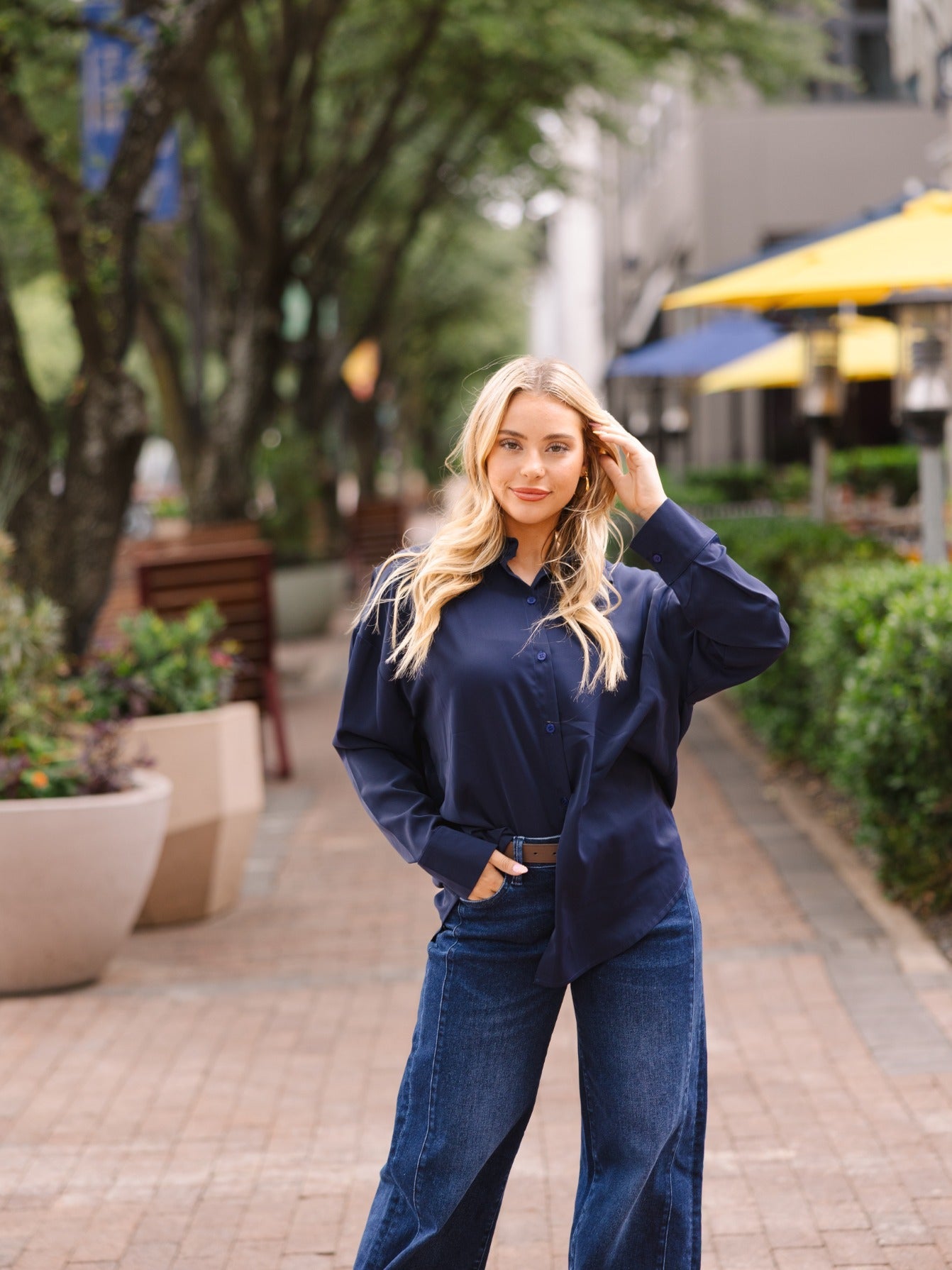 Kathryn Classic Button-up, Navy view 8 - Button Navy (top)