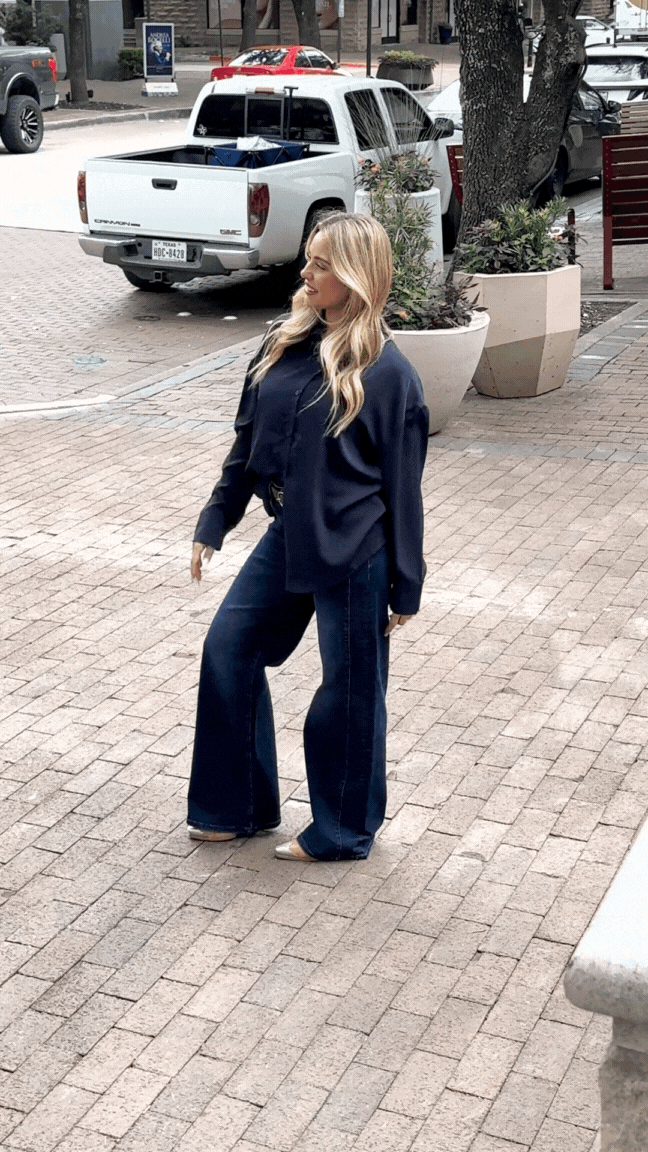 Kathryn Classic Button-up, Navy view 9 - Button Navy (top)