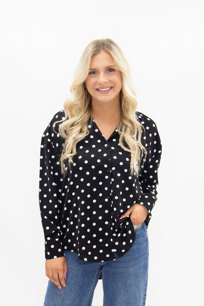 Kathryn Classic Button-up, Polka-dot view 14 - Polka Dot Classic (top)
