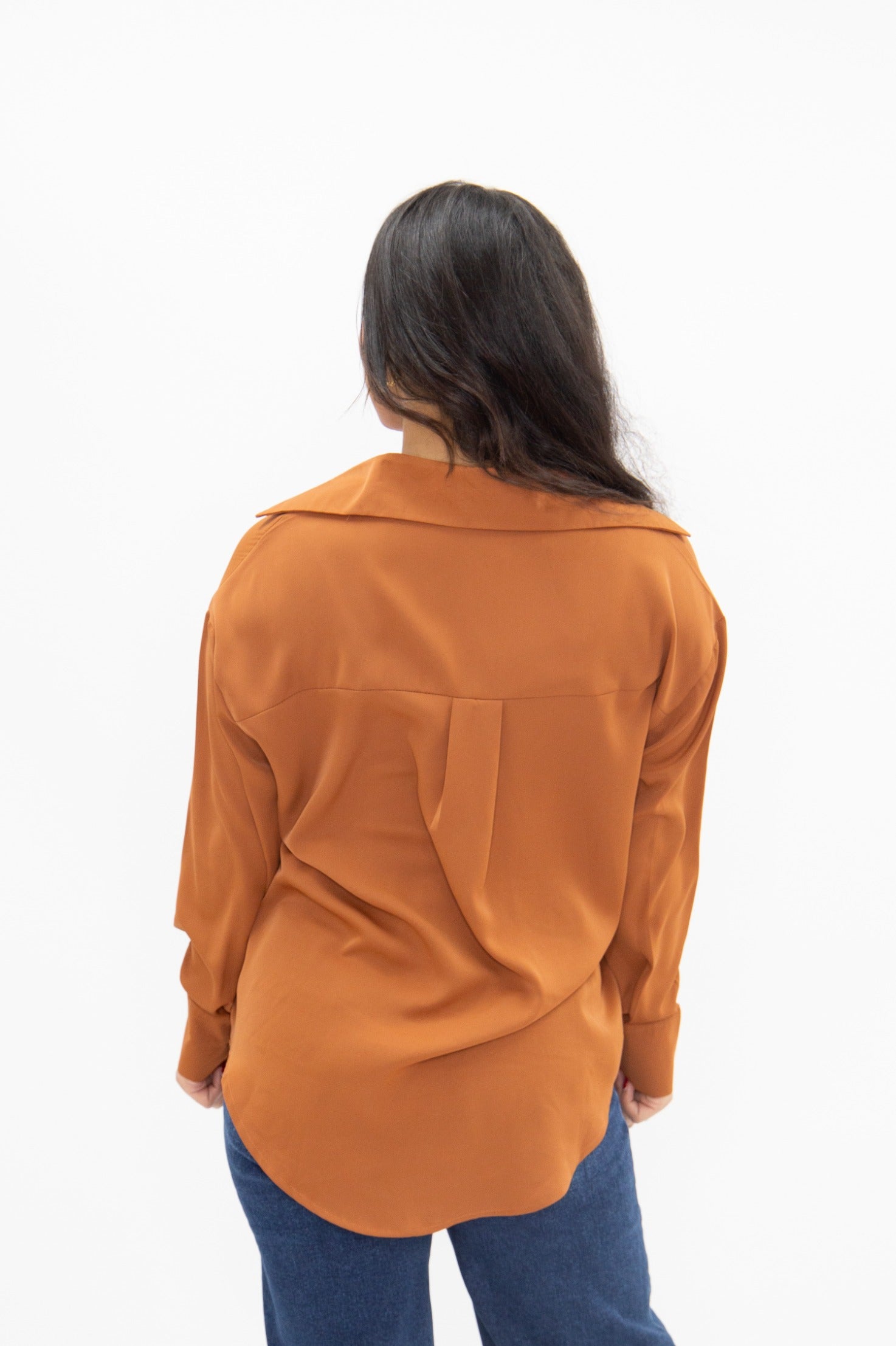 Kathryn Classic Button-up, Rust in Rust view 7 - Button Rust (top)