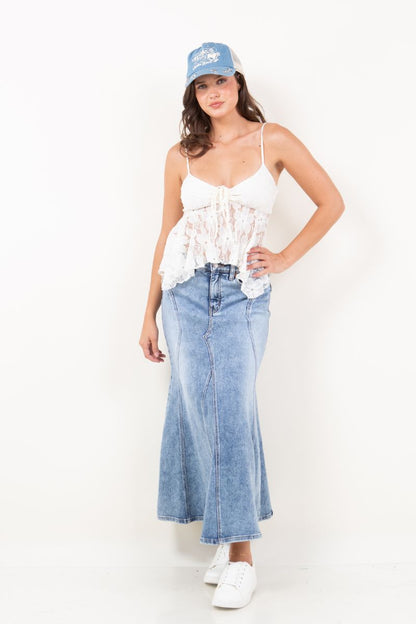 kayla denim maxi Kayla Denim Maxi Skirt view 14 (dress) - shop at us.meeeshop