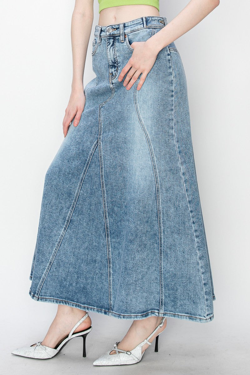 Kayla Denim Maxi Skirt in L view 3 (dress)
