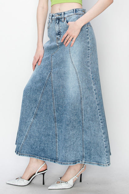 Kayla Denim Maxi Skirt in L view 3 (dress)