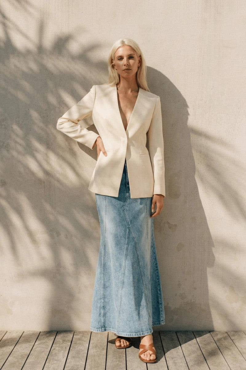 Kayla Denim Maxi Skirt in S (dress)