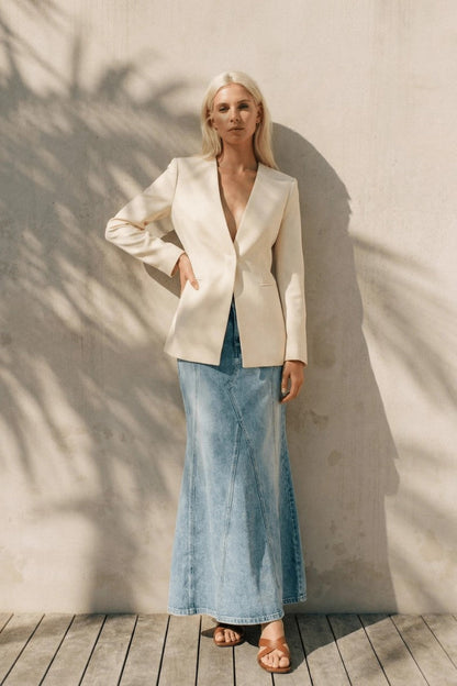 Kayla Denim Maxi Skirt in S (dress)