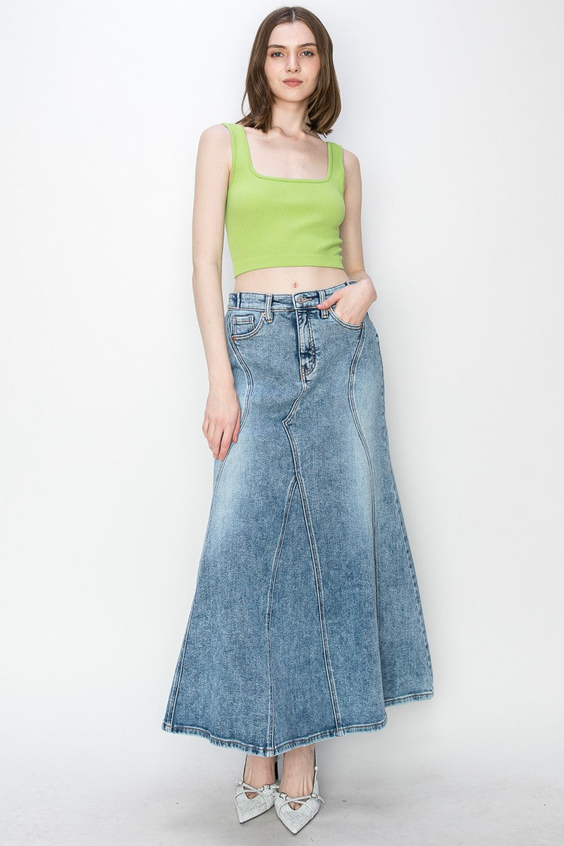Kayla Denim Maxi Skirt view 5 (dress)