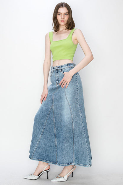 Kayla Denim Maxi Skirt view 6 (dress)