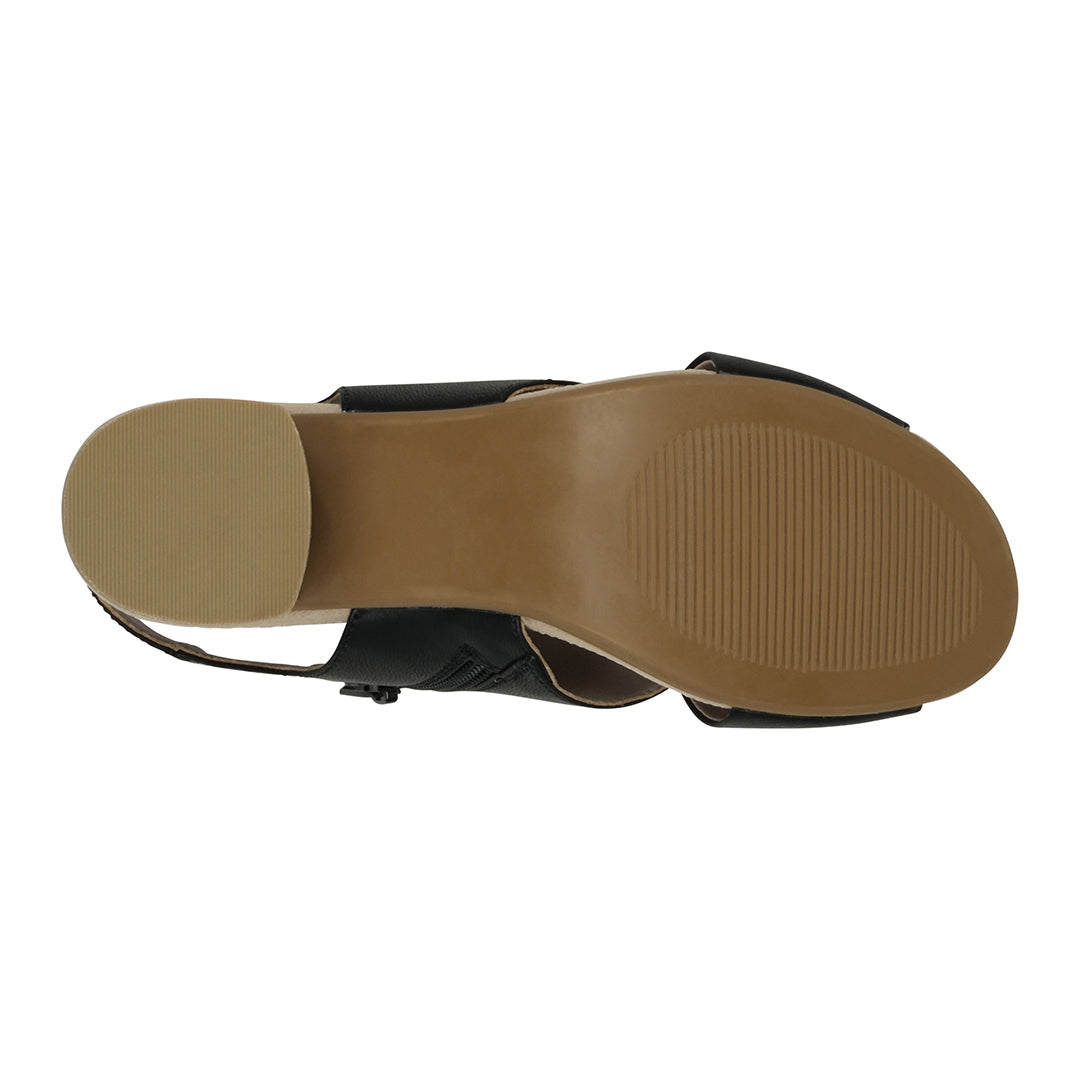 Keefa Black Cross Strap Slingback Heeled Sandals Black view 3 (bag) - keefa sandal black, piper sandals - shop at us.meeeshop